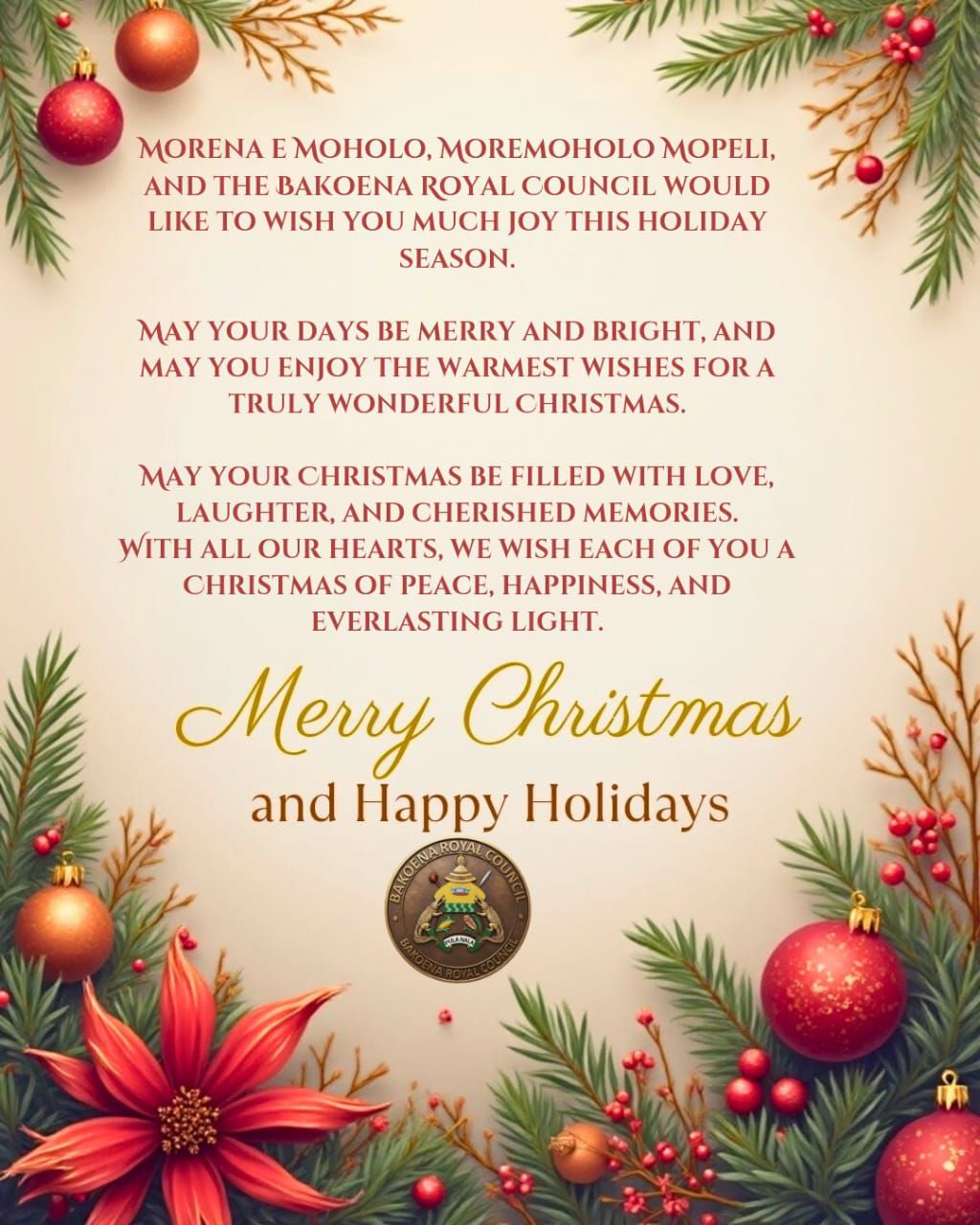 Warm Wishes for a Merry Christmas and a Wonderful Holiday Season!