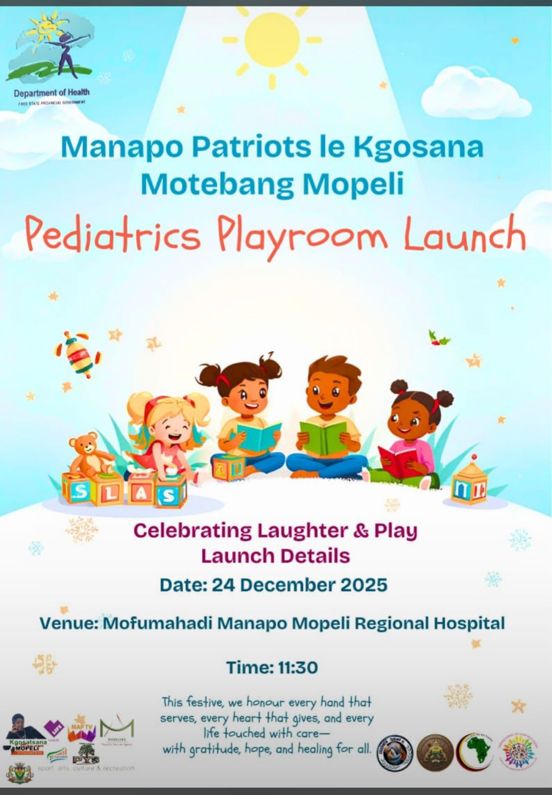 Celebrating the Launch of Paediatrics Playrooms at Mofumahadi Manapo Mopeli Hospital